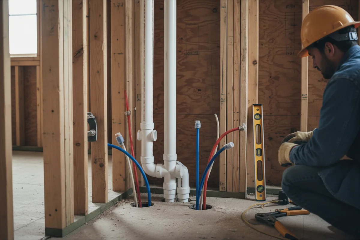 Drain and supply rough-in during Drain Cleaning in Colfax