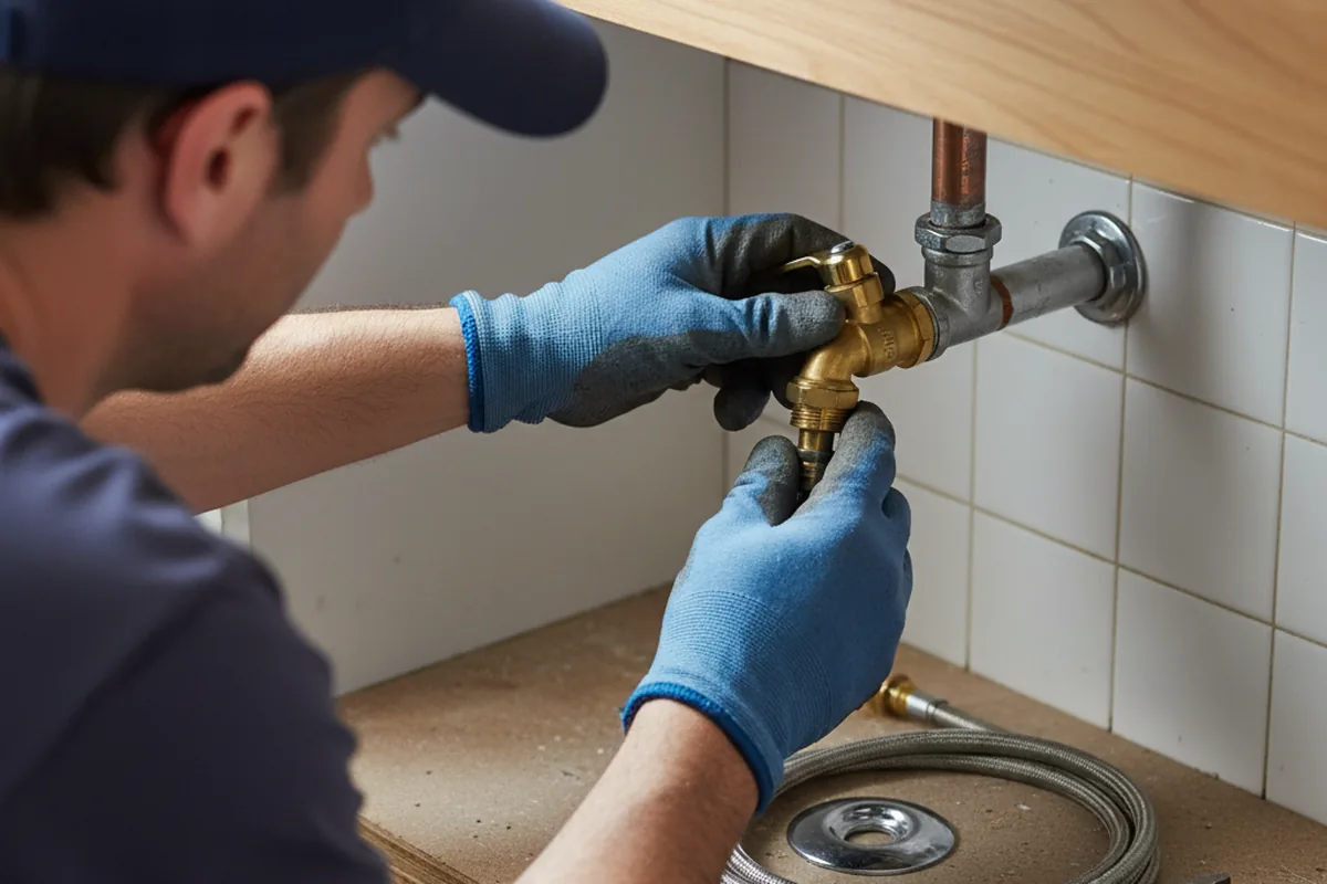 Shutoff valve and fitting work during Emergency Plumbing in Colfax